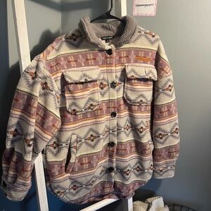 Simply Southern Kids Fleece Jacket - Cream, Pink, Gray